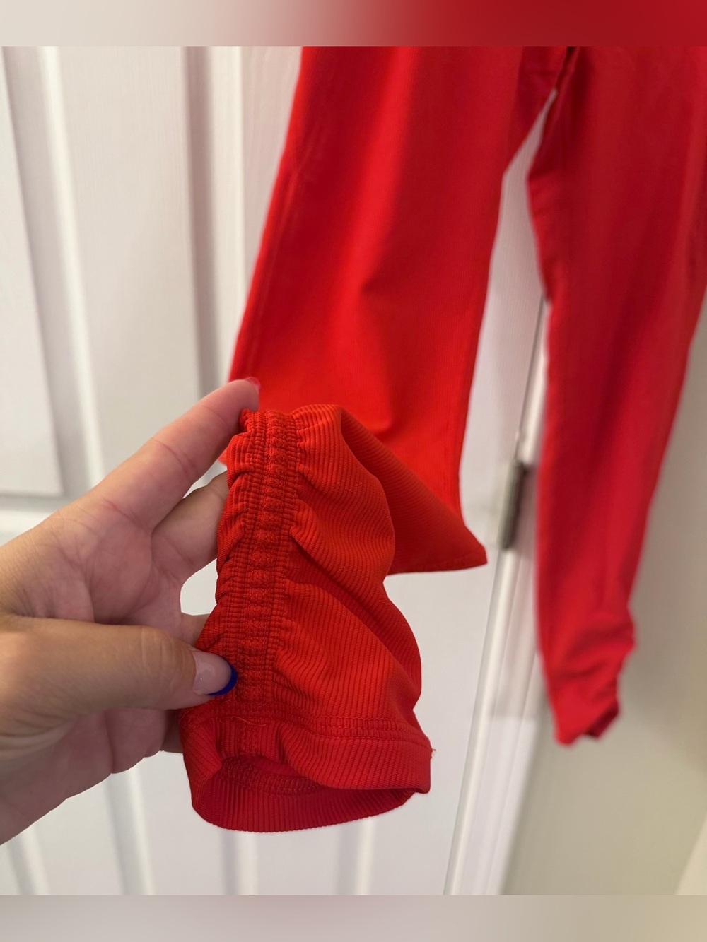 Wilo The Label Ribbed High Rise Ruched Ankle Leggings - Picture 2 of 6